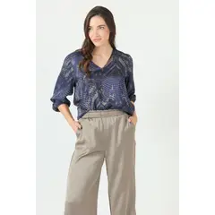 PRIVILEGE - Blusa gris estampada 2379 - Gris