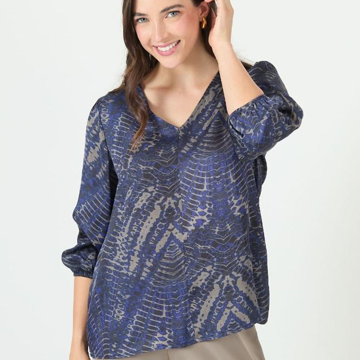 PRIVILEGE - Blusa gris estampada 2379