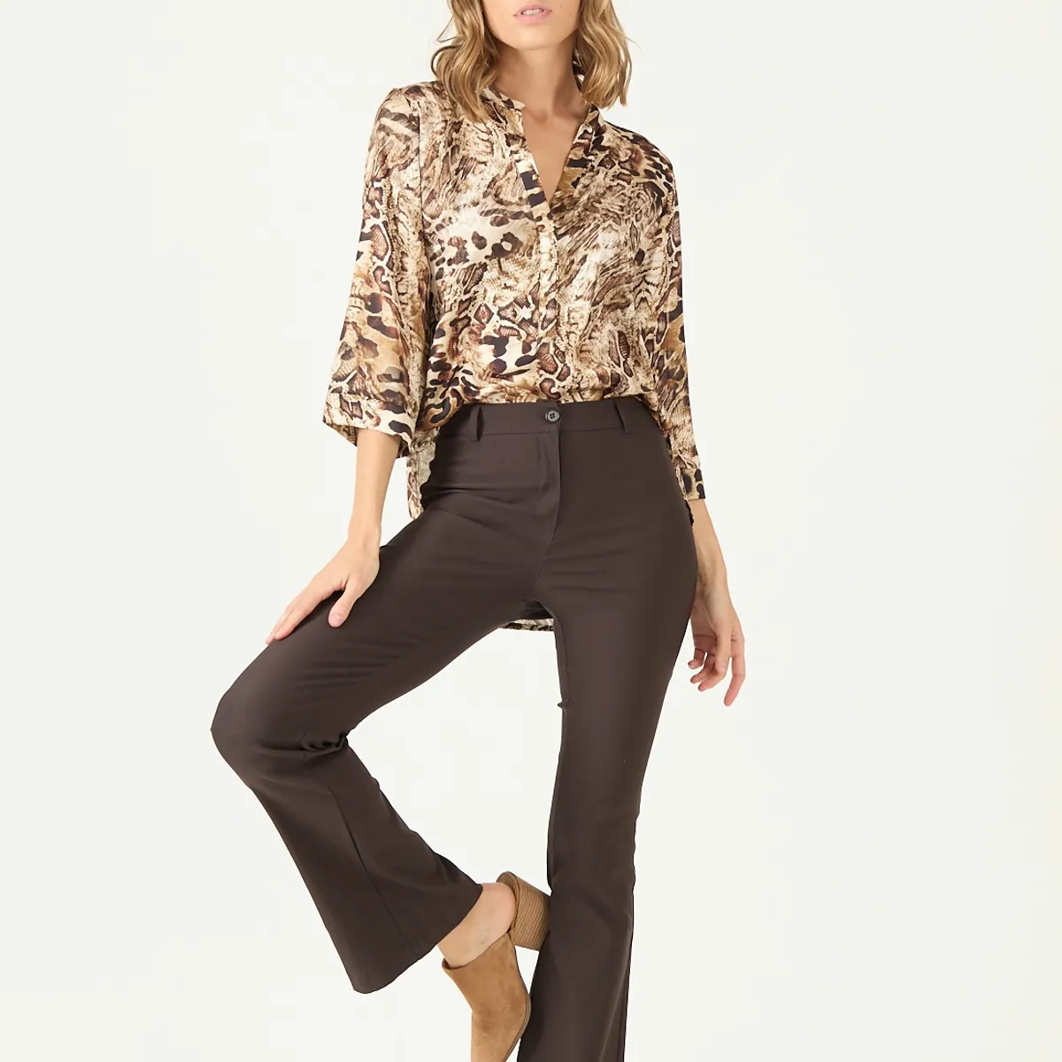 PRIVILEGE - Blusa crudo estampada 2385