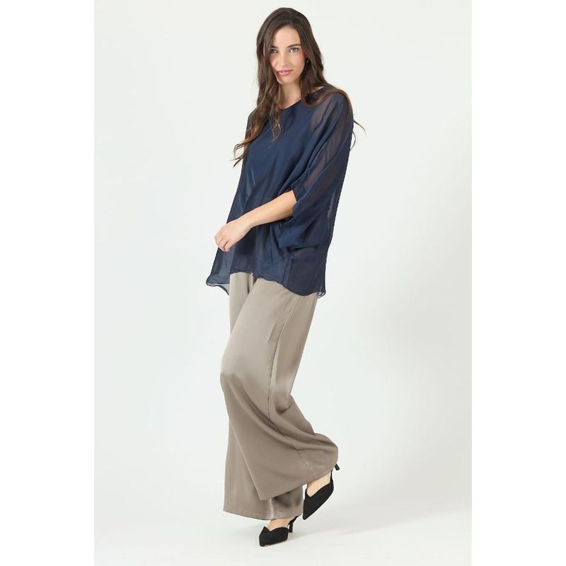 PRIVILEGE - Blusa con seda azul PRIVILEGE 2375 - Azul