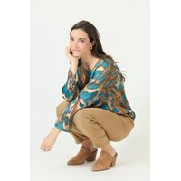 Blusa camel estampada 2380