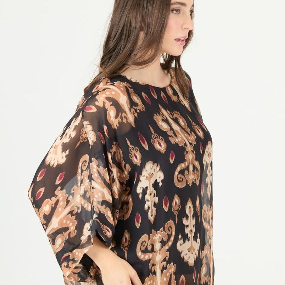 PRIVILEGE - Blusa con seda negra estampada 2374