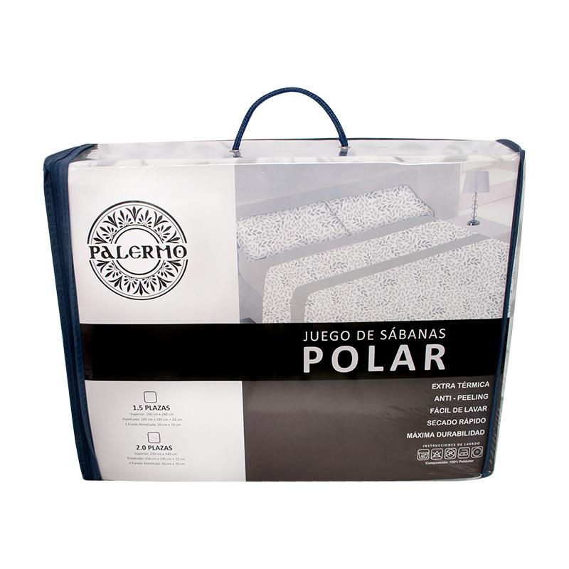 GENERICO - Sabanas Polar Diseños 1.5 Plazas Veiran Gris - S0099V