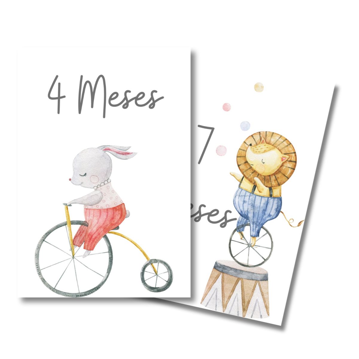 LAFANTINA - TARJETAS BABYSHOWER FOTOS MESES BEBÉ CIRCUS