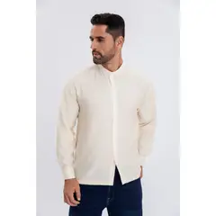 MPROPIA - Camisa Verano Manga Larga Hombre Cuello Mao Casual Fashion 155