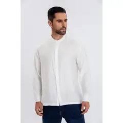 MPROPIA - Camisa Verano Manga Larga Hombre Cuello Mao Casual Fashion 155