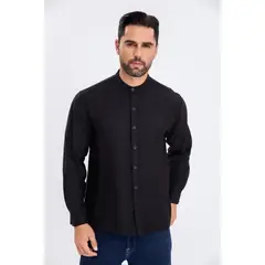 MPROPIA - Camisa Verano Manga Larga Hombre Cuello Mao Casual Fashion 155