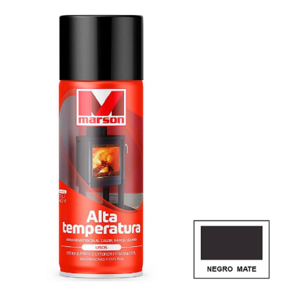 MARSON - PINTURA EN SPRAY ALTAS TEMPERATURAS NEGRO 485ML MARSON