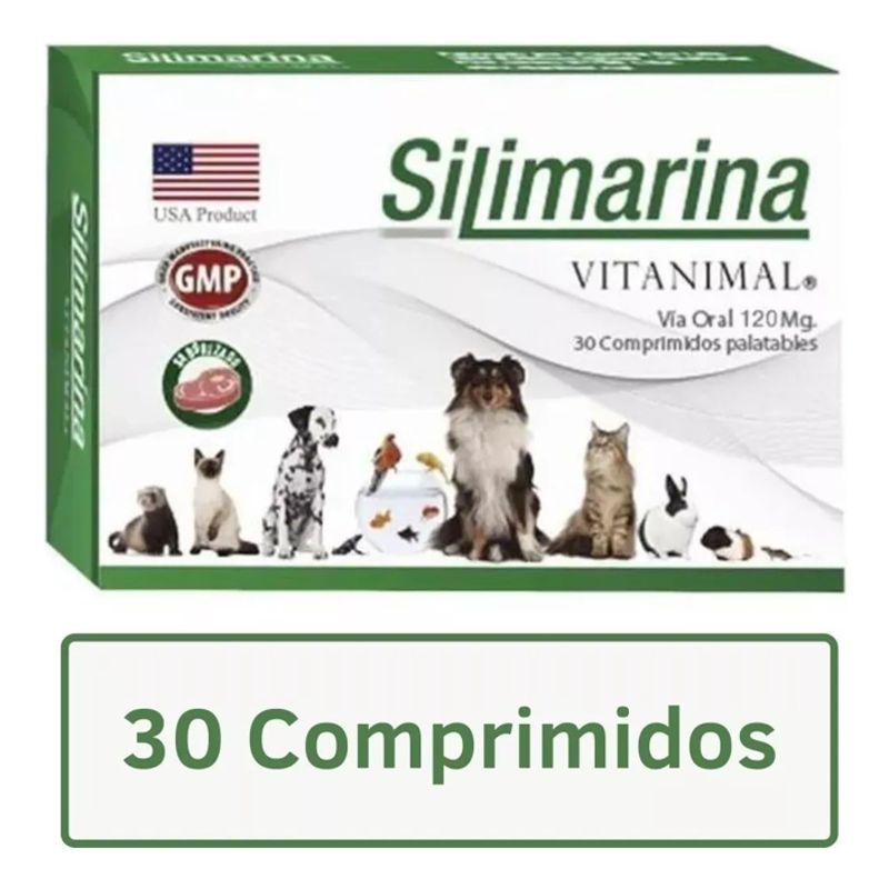 VITAMINA - Silimarina Vitanimal Suplemento Perros Gatos 30 Comprimidos