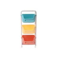GENERICO - Estante infantil organizador de juguetes 3 niveles con rueda multicolor