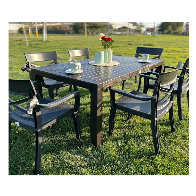 GENERICO - Comedor terraza Zapallar 6 personas textura madeira