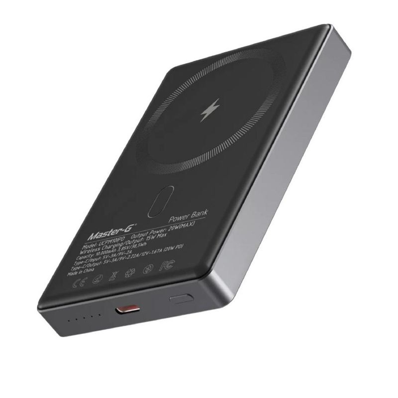 GENERICO - Cargador Inalámbrico MagSafe 10000mAh Compatible con iPhone - Gris