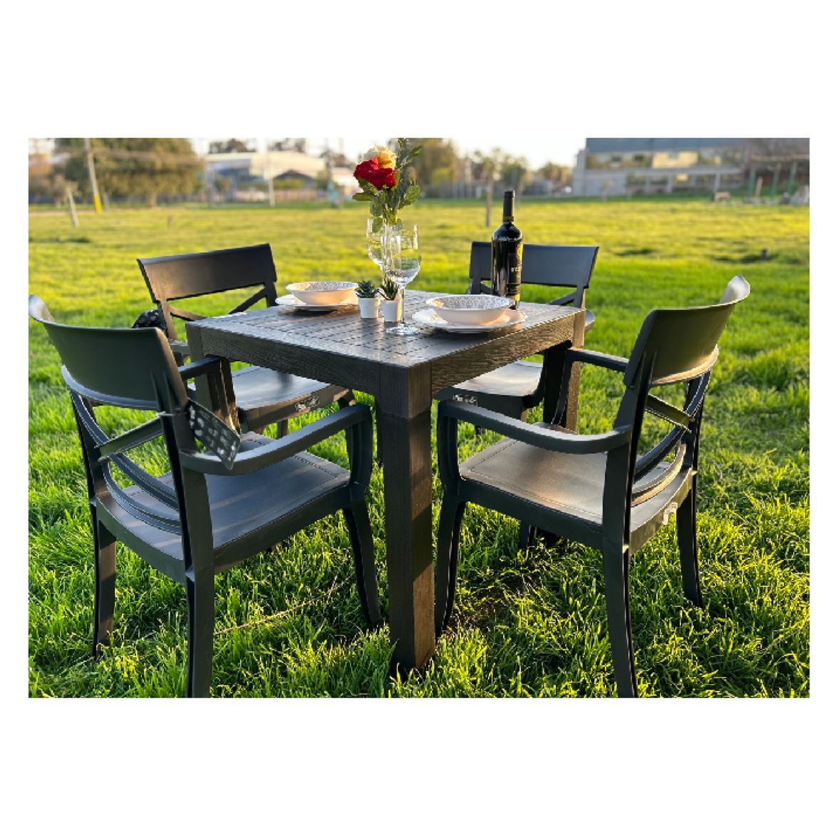 GENERICO - Comedor terraza madeira 4 personas alta resistencia y durabilidad