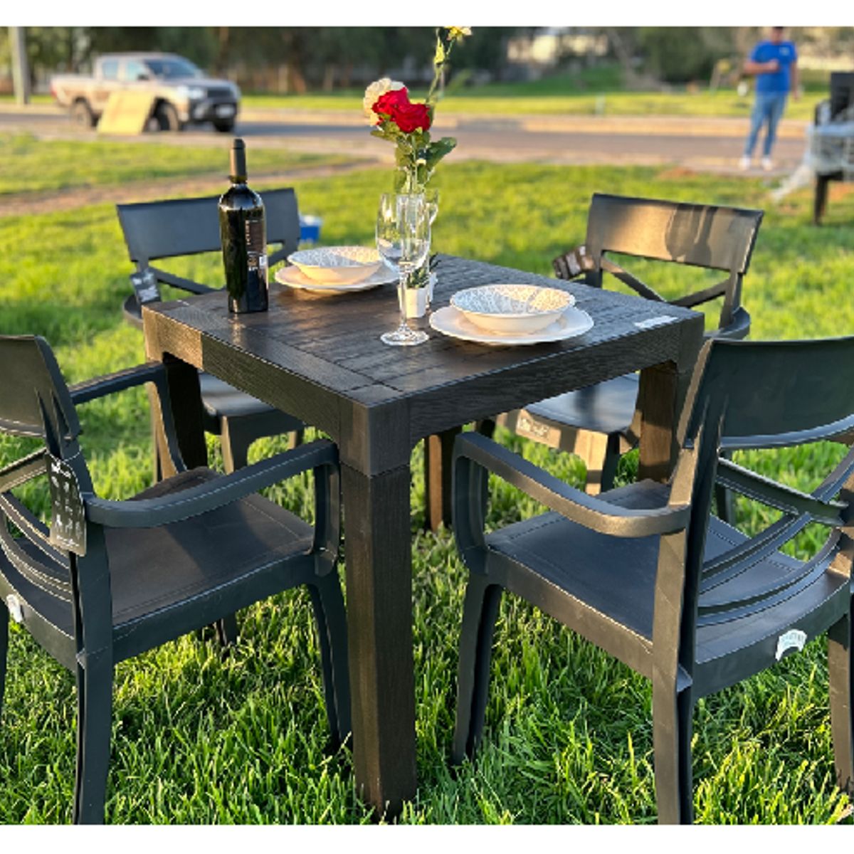 GENERICO - Comedor terraza madeira 4 personas alta resistencia y durabilidad