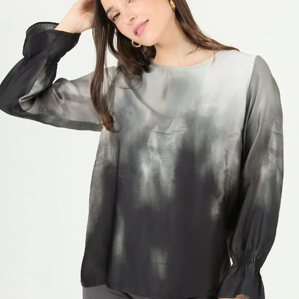PRIVILEGE - Blusa gris estampada 2381