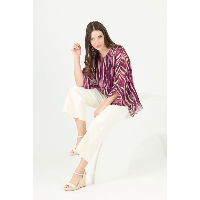 PRIVILEGE - Blusa con seda morada estampada PRIVILEGE 2371 - Morado