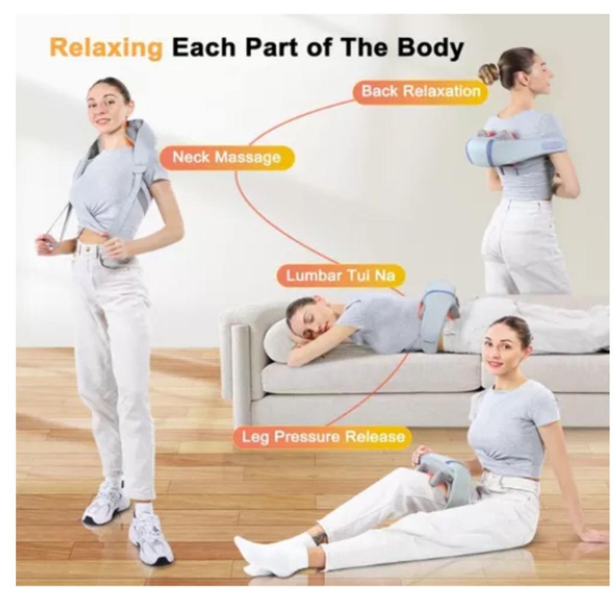 GENERICO - Masajeador Cervical Y De Espalda Con Calor Y Vibración