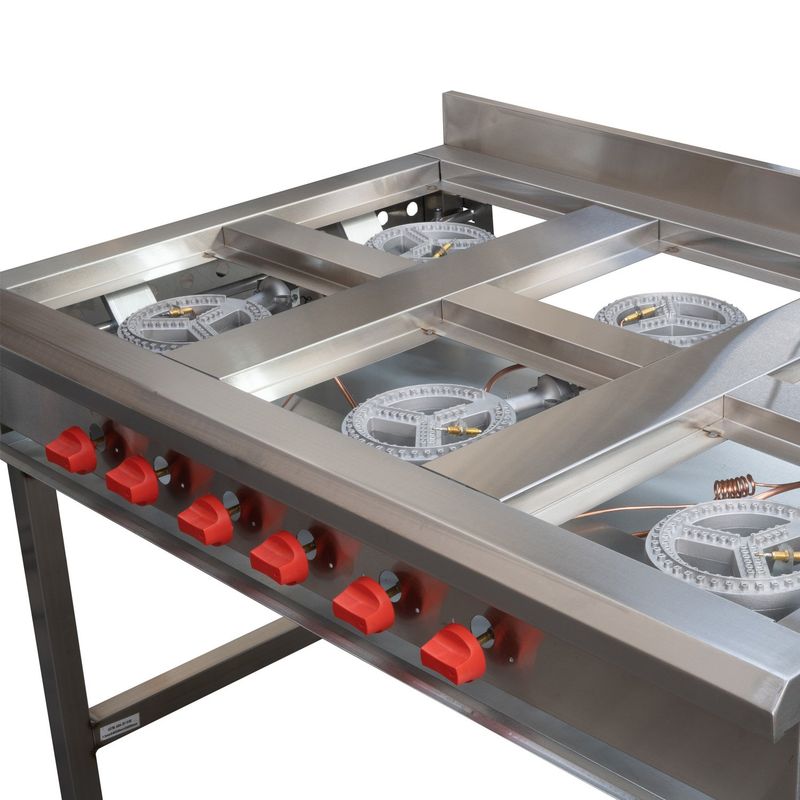 VENTUS - ANAFE 6 QUEMADORES INOX GLP VENTUS