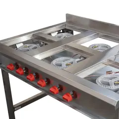 VENTUS - ANAFE 6 QUEMADORES INOX GLP