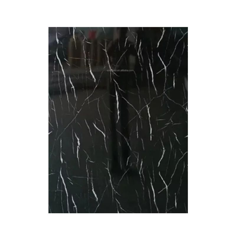 GENERICO - Lámina mural adhesiva efecto mármol negro pack de 10