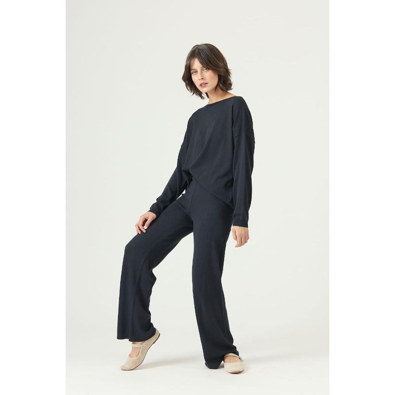 PRIVILEGE - Pantalon con lana straight azul marino PRIVILEGE 2688 - Azul Marino