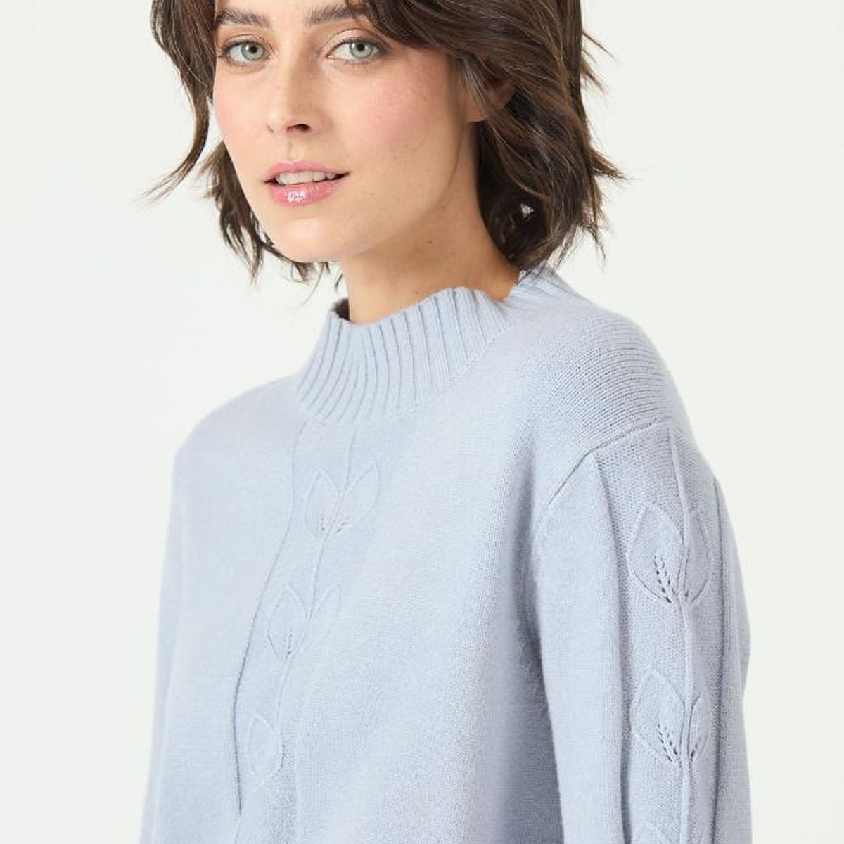 PRIVILEGE - Sweater celeste flores PRIVILEGE 2772