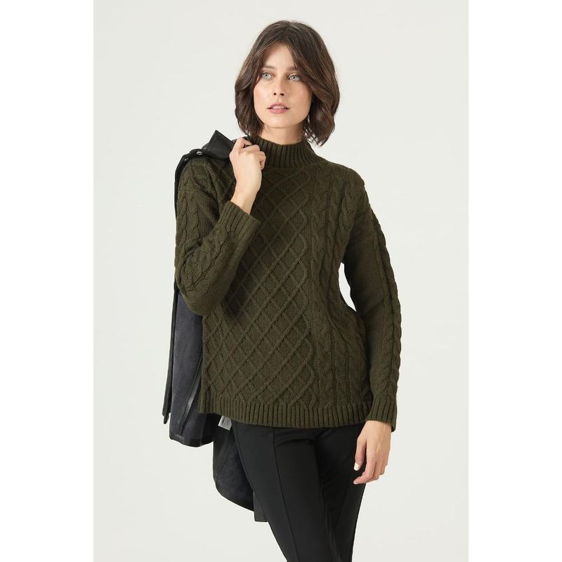 PRIVILEGE - Sweater kaki trenzas PRIVILEGE 2686 - Khaki