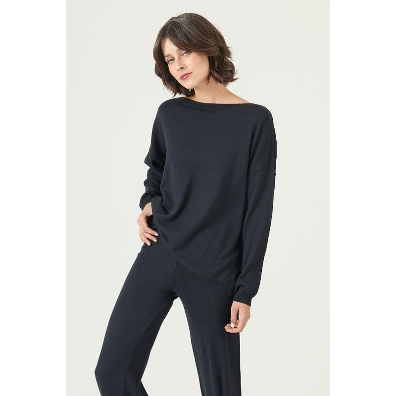 PRIVILEGE - Sweater con lana azul marino PRIVILEGE 2681 - Azul Marino