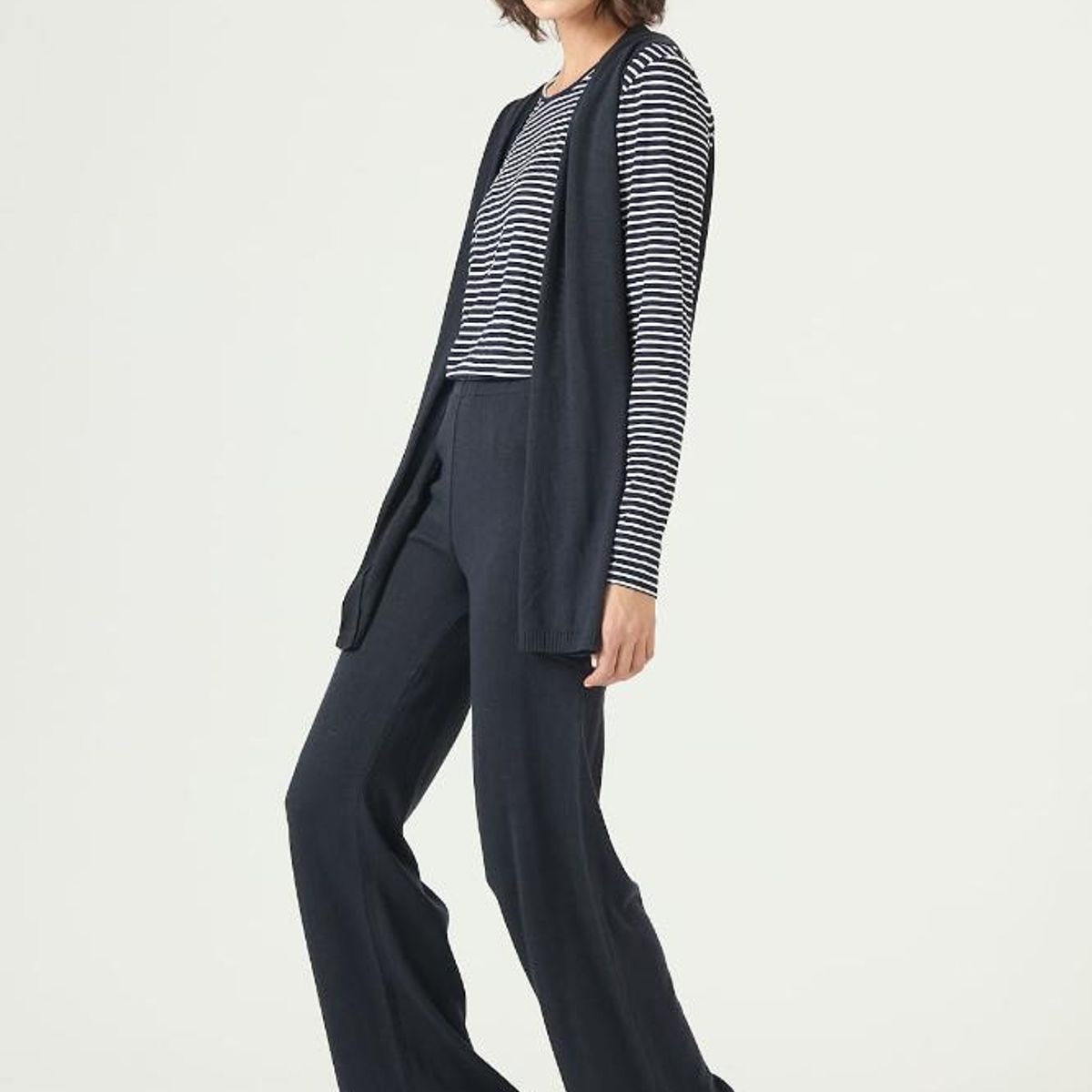 PRIVILEGE - Tapado con lana tejido azul marino PRIVILEGE 2682