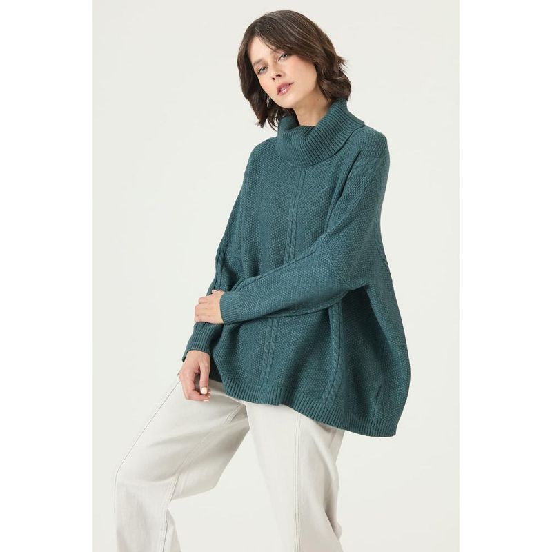 PRIVILEGE - Sweater verde trenzas PRIVILEGE 2677 - Verde