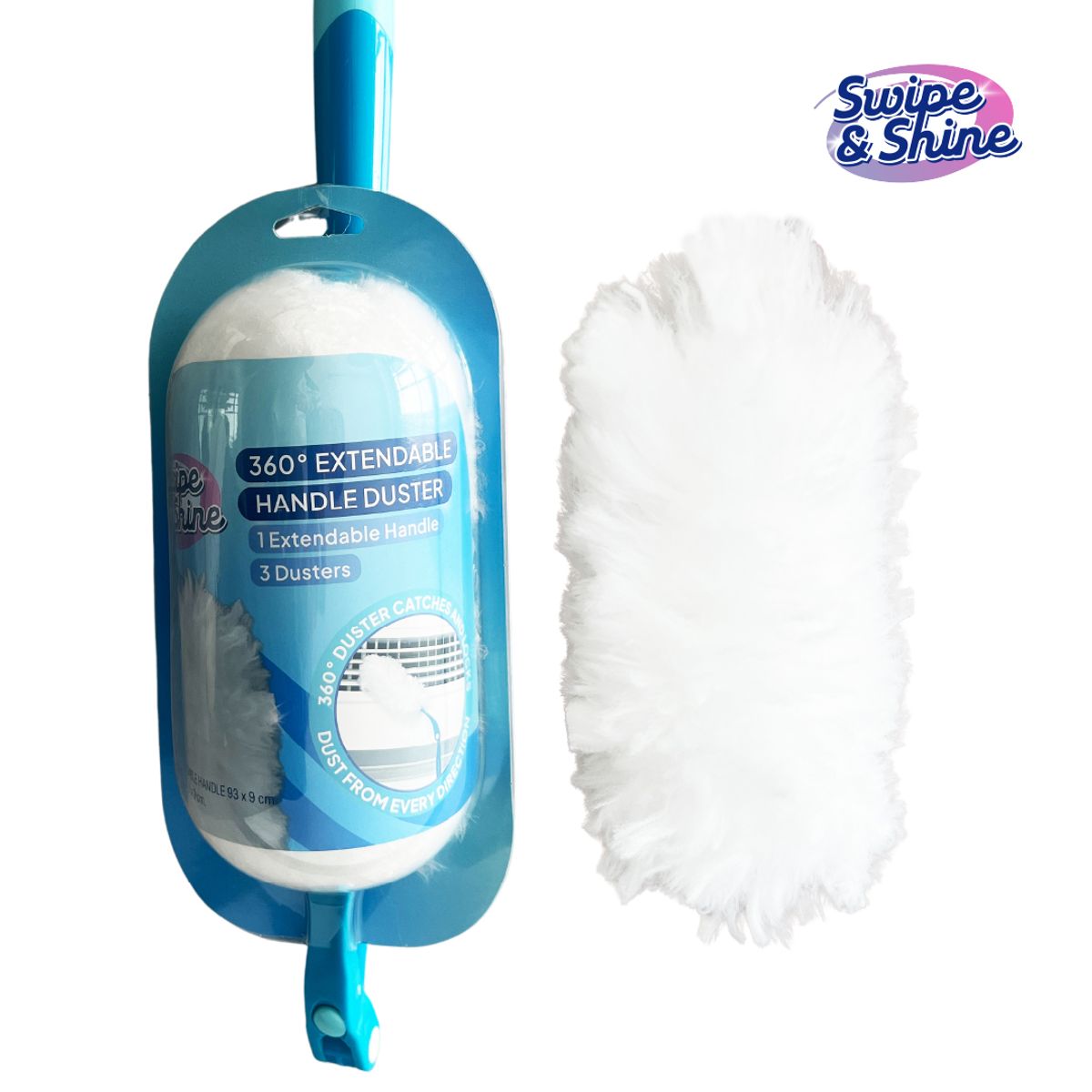 SWIPE AND SHINE - Plumero Extensible Polvo + 3 Repuestos Swipe and Shine