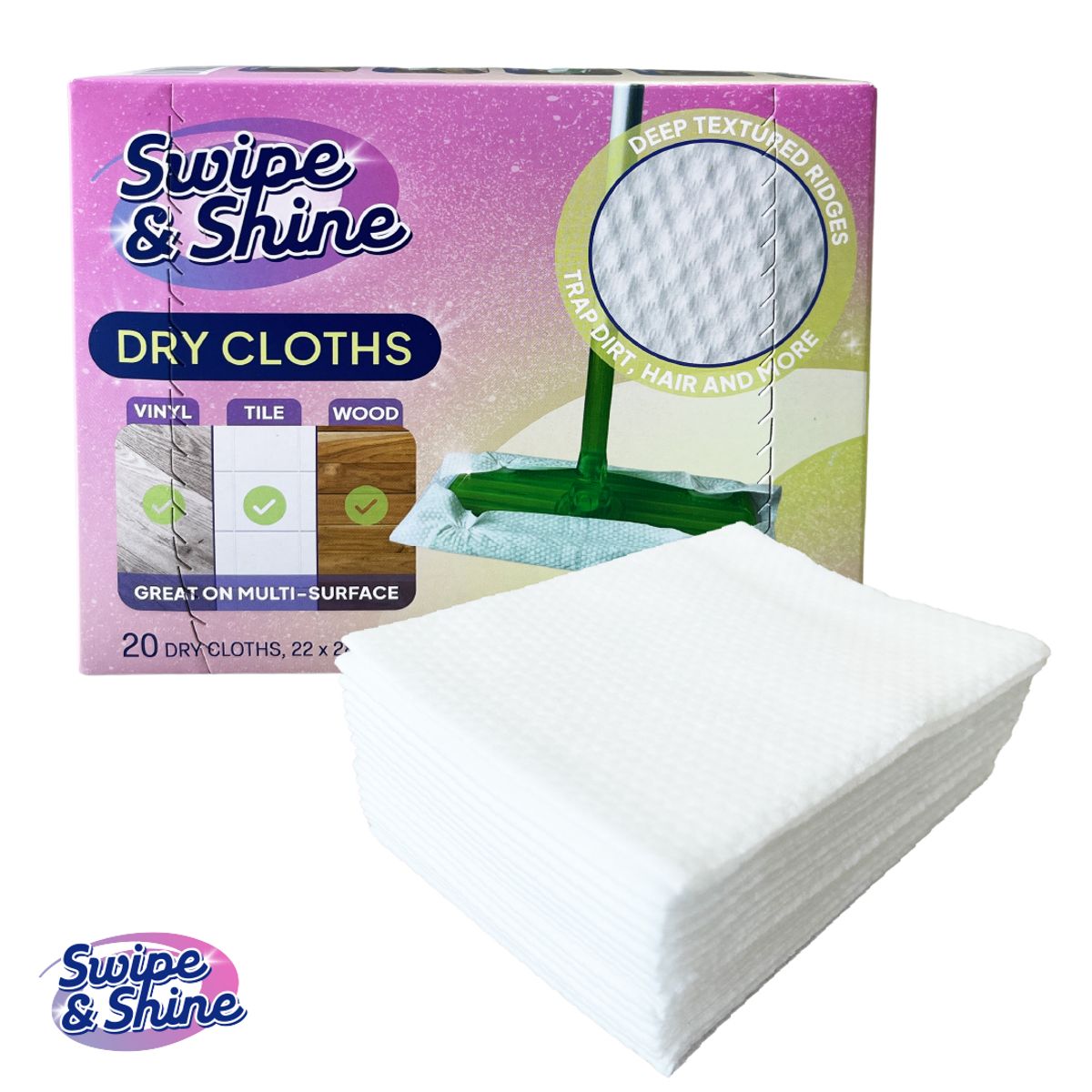 SWIPE AND SHINE - Set 20 Recargas Mopas Secas Swipe and Shine 20 un