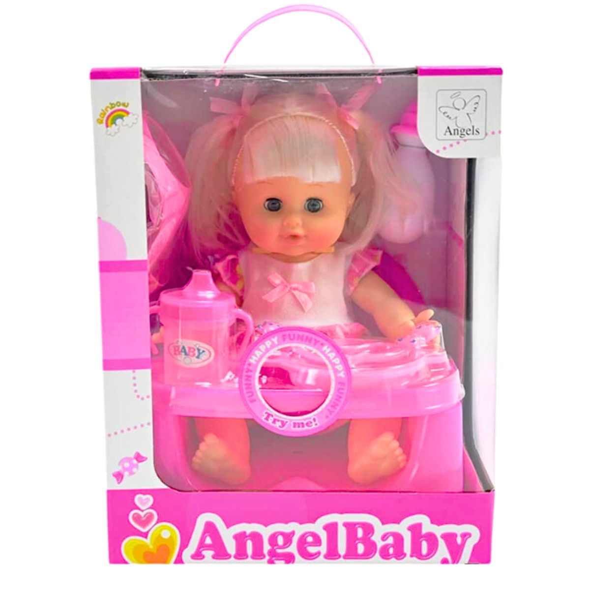 GENERICO - Muñeca Bebé Interactiva Con Silla De Comer Y Accesorios