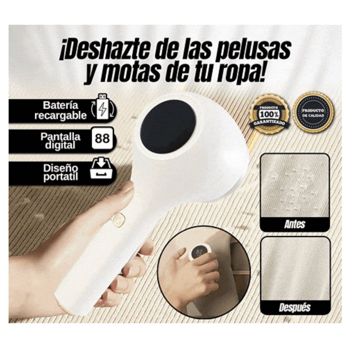 GENERICO - Limpia Quita Saca Pelusas Ropa Recargables