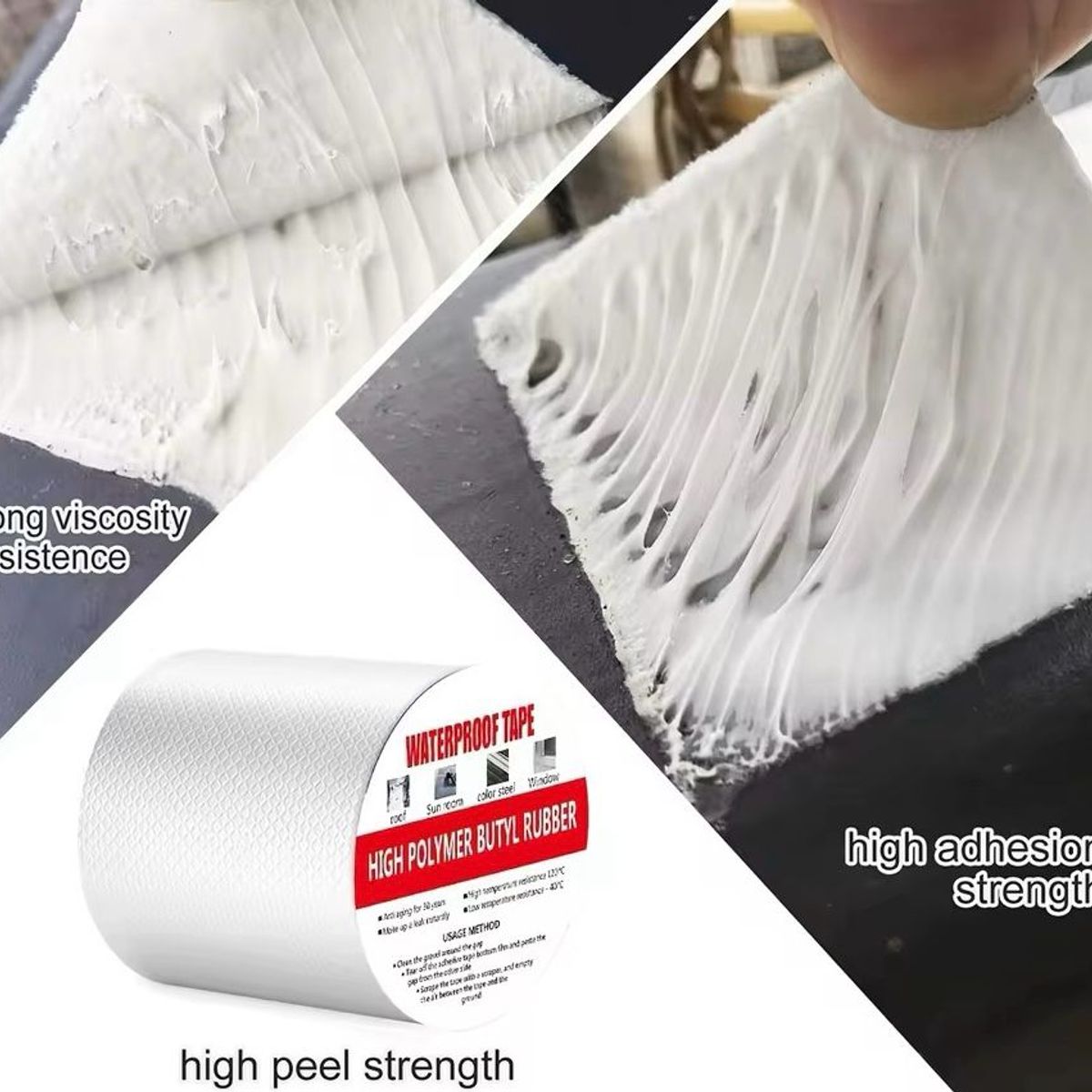 GENERICO - Adhesivo Cinta Tapagoteras Techo Sellador Impermeable Gotera Butilo Térmica 10 Cm * 5 M