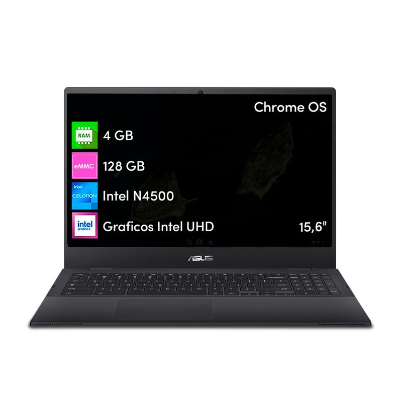 ASUS - Notebook Chromebook Asus Celeron 4GB 128GB SSD 15,6 HD