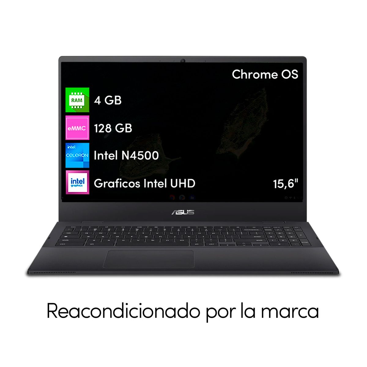 ASUS - Notebook Chromebook Asus Celeron 4GB 128GB SSD 15,6 FHD