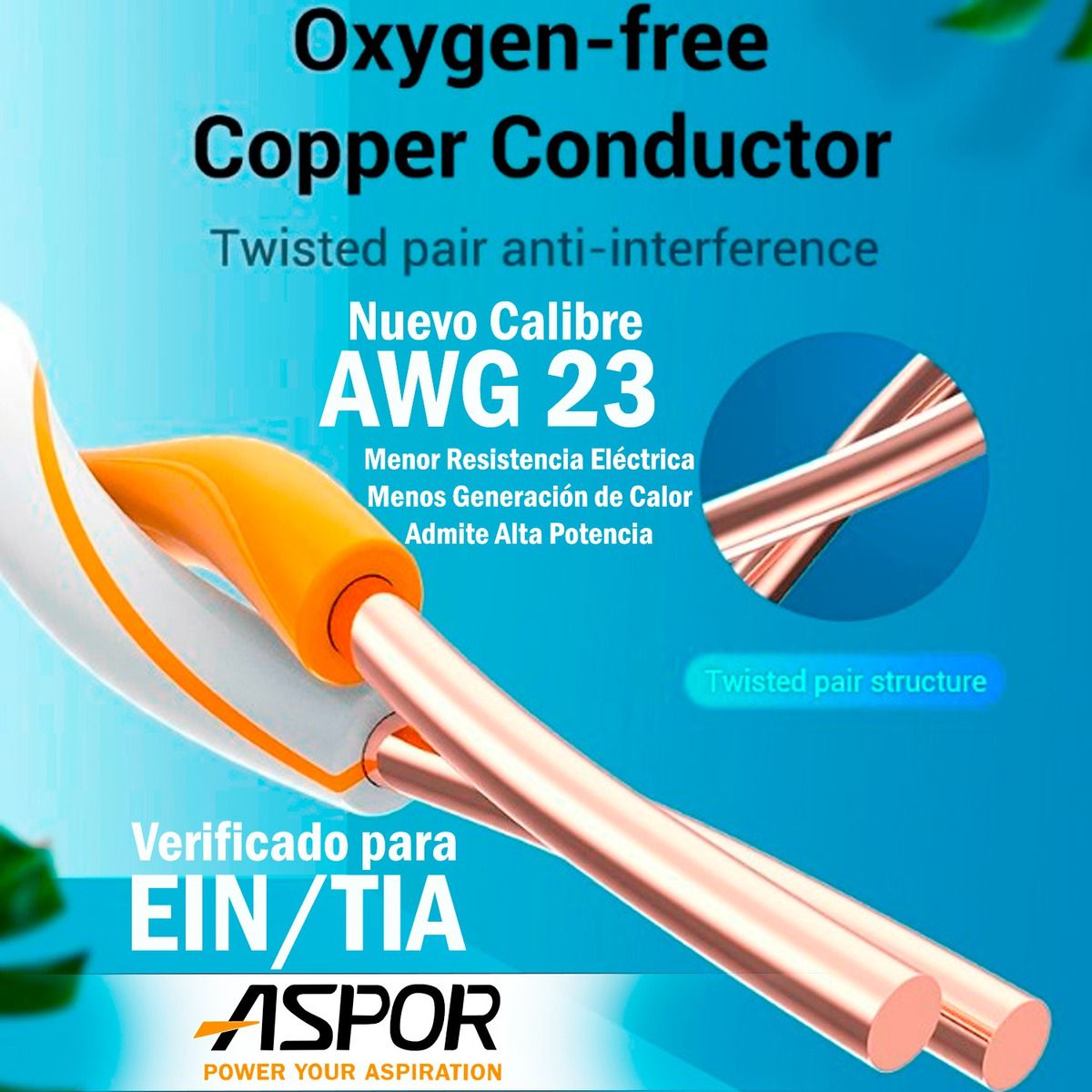 GENERICO - Bobina De Red Cat6a 100% Cobre 305m 23awg Para Exterior RJ45