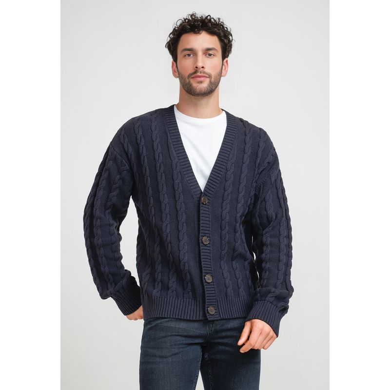 PERRY ELLIS - Sweater Hombre Cardigan Navy
