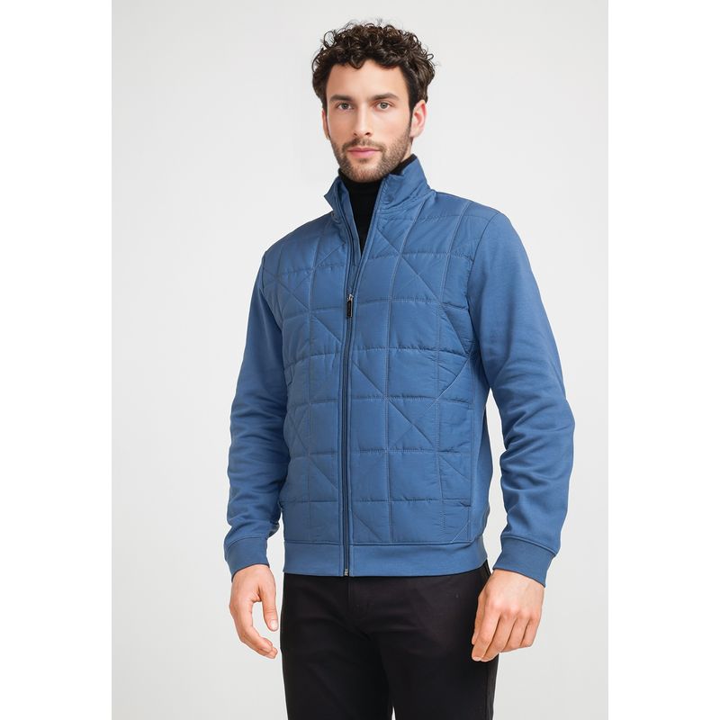 PERRY ELLIS - Polerón Hombre Acolchado Azul Piedra