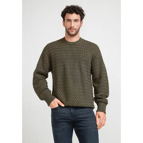 PERRY ELLIS - Sweater Hombre Cuello Polo Militar