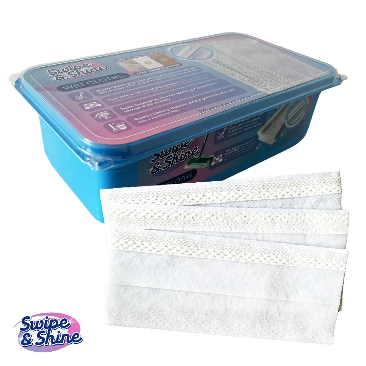 SWIPE AND SHINE - Repuestos Húmedos Mopa Trapeador Pack 24 Swipe and Shine