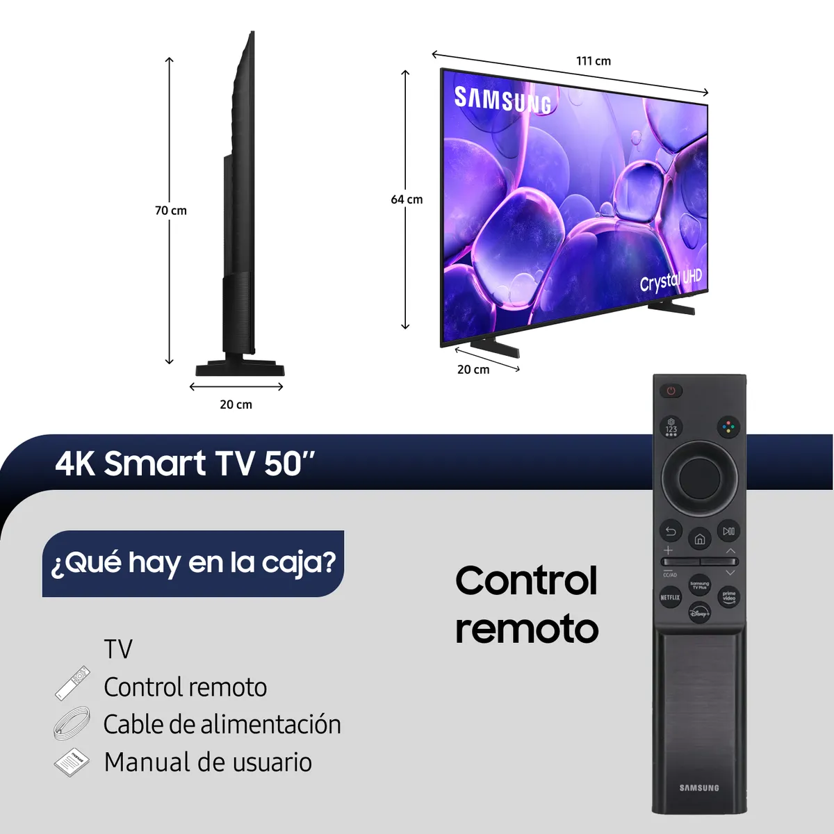 SAMSUNG - 50 Crystal UHD U8000F 4K Smart TV 2025
