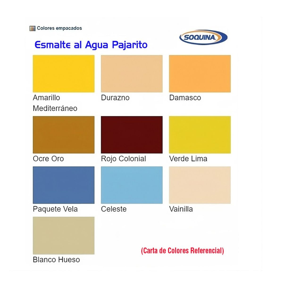 SOQUINA - ESMALTE AL AGUA PAJARITO COLOR OCRE ORO GL