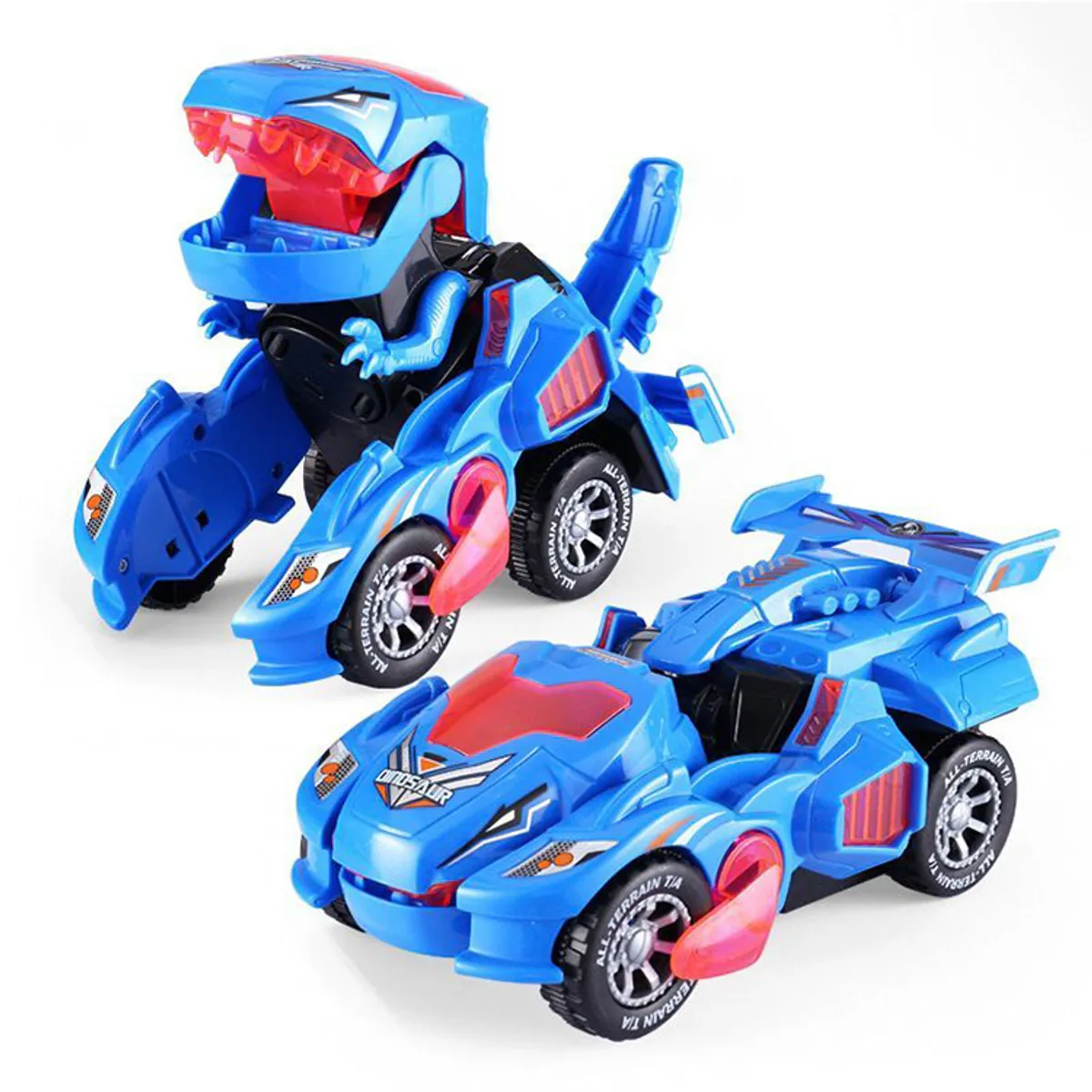 TIOZONEY - Dos en uno coche de juguete de dinosaurios para niños