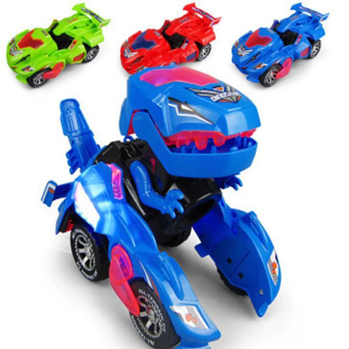 TIOZONEY - Dos en uno coche de juguete de dinosaurios para niños
