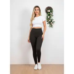 LIKE SHOP - Calza Acanalada Mujer Invierno Frizada Tiro Alto 8018