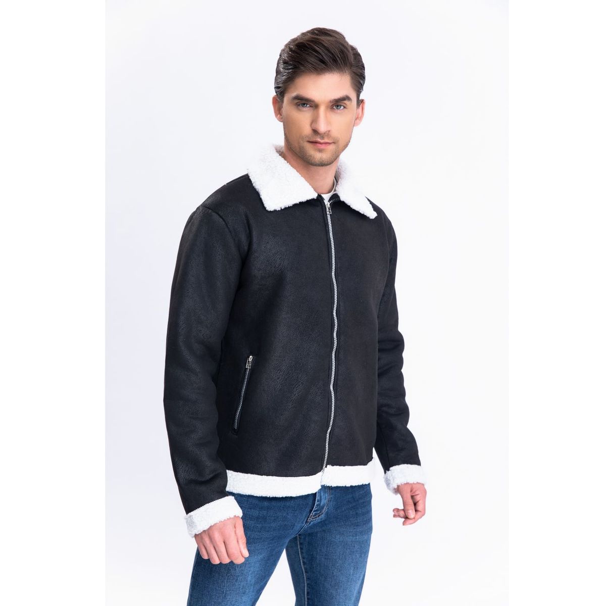 LIKE SHOP - Chaqueta Aviadora Hombre Cierre Chiporro Tendencia 7554