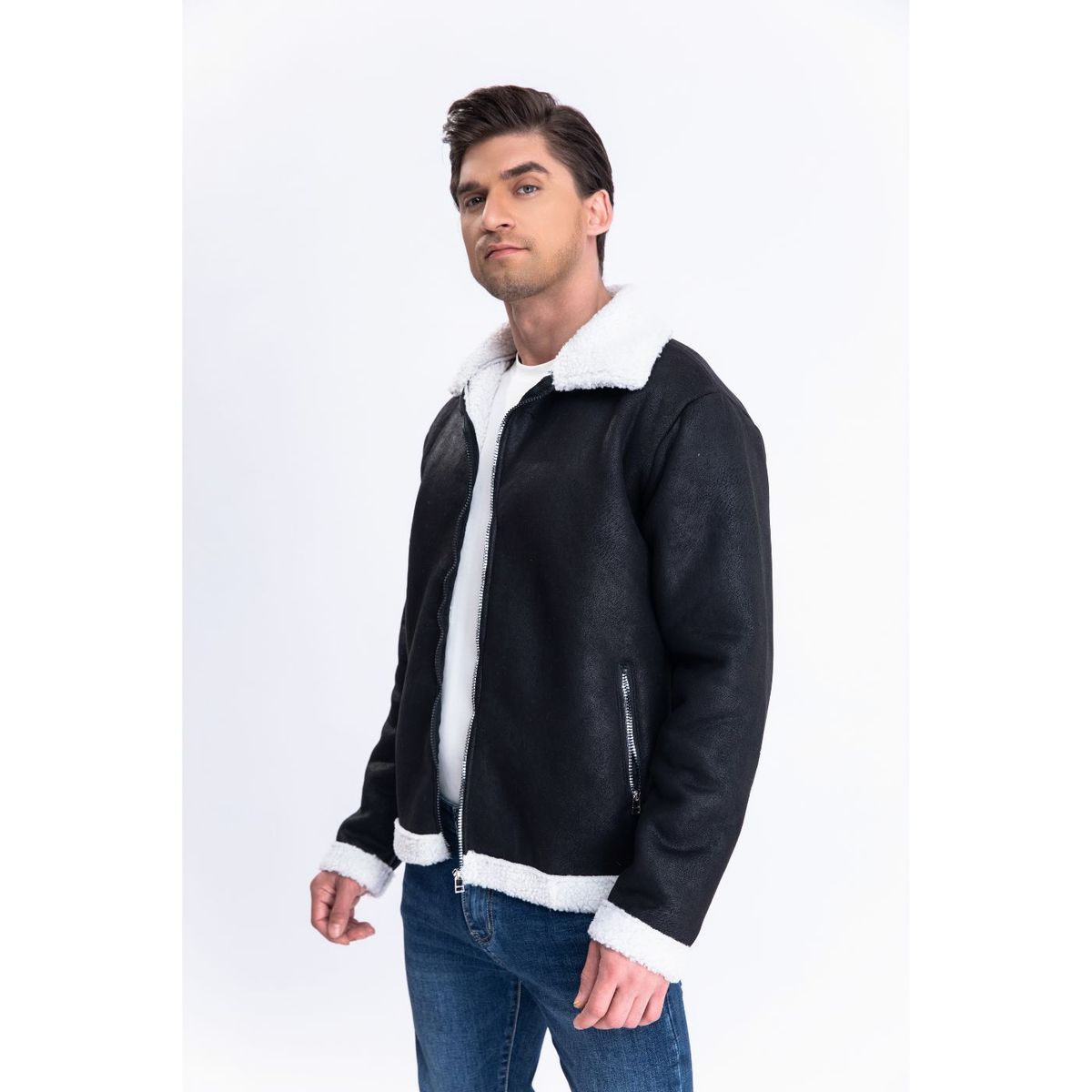 LIKE SHOP - Chaqueta Aviadora Hombre Cierre Chiporro Tendencia 7554