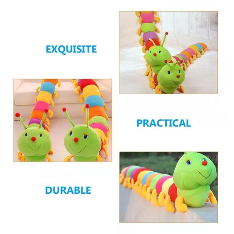 GENERICO - Peluche Oruga Multicolor para Abrazar 80cm